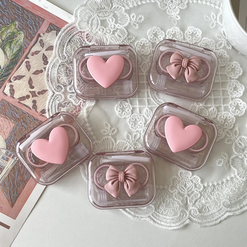 Contact Lens Cases Pink Transparent Love Bow Contact Lens Case Girl Portable Beauty Pupil Box Storage Eye Care Container Box
Contact Lens Cases Pink Transparent Love Bow Contact Lens Case Girl Portable Beauty Pupil Box Storage Eye Care Container Box