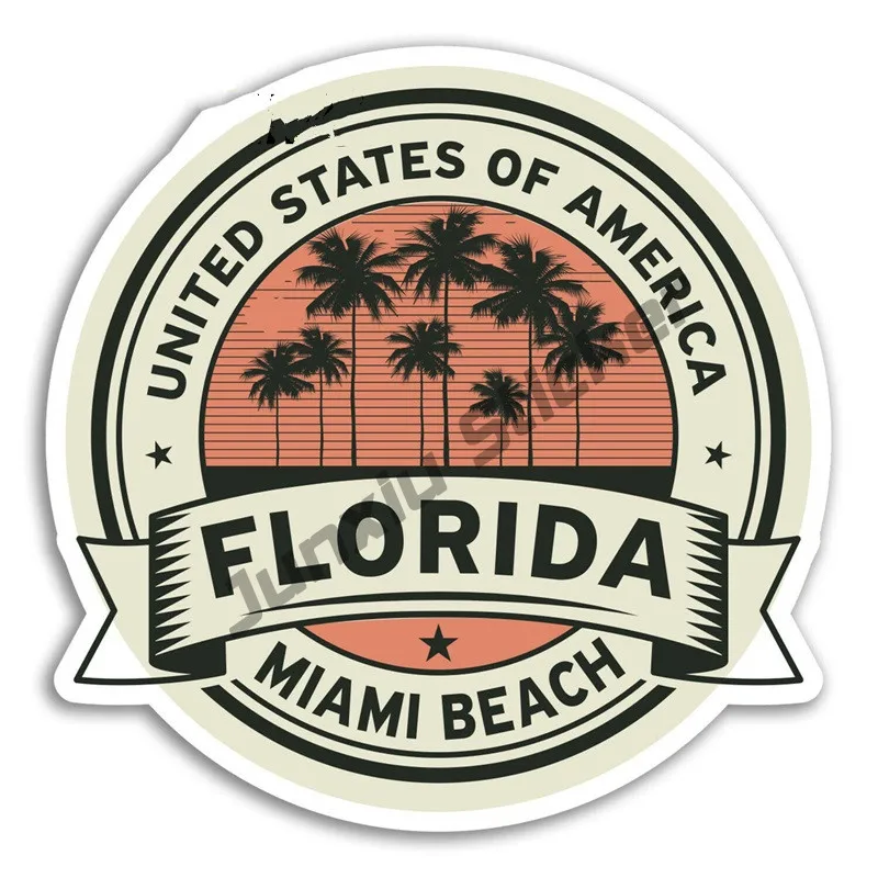 Виниловые автомобильные наклейки Майами Флорида Америка для ноутбука багажа
