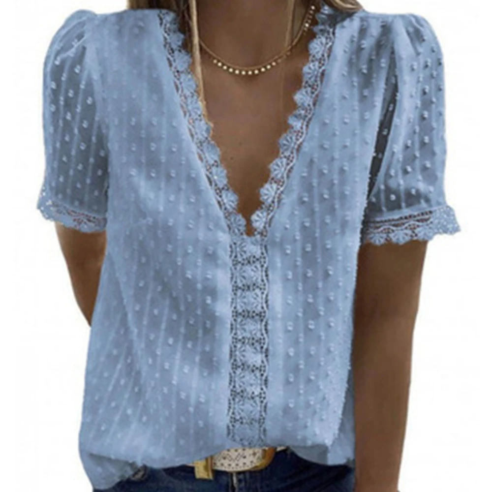 Womens Female Fashion Casual Loose tops Shirts Blouse Shirts short sleeved New 2023
Womens Female Fashion Casual Loose tops Shirts Blouse Shirts short sleeved New 2023