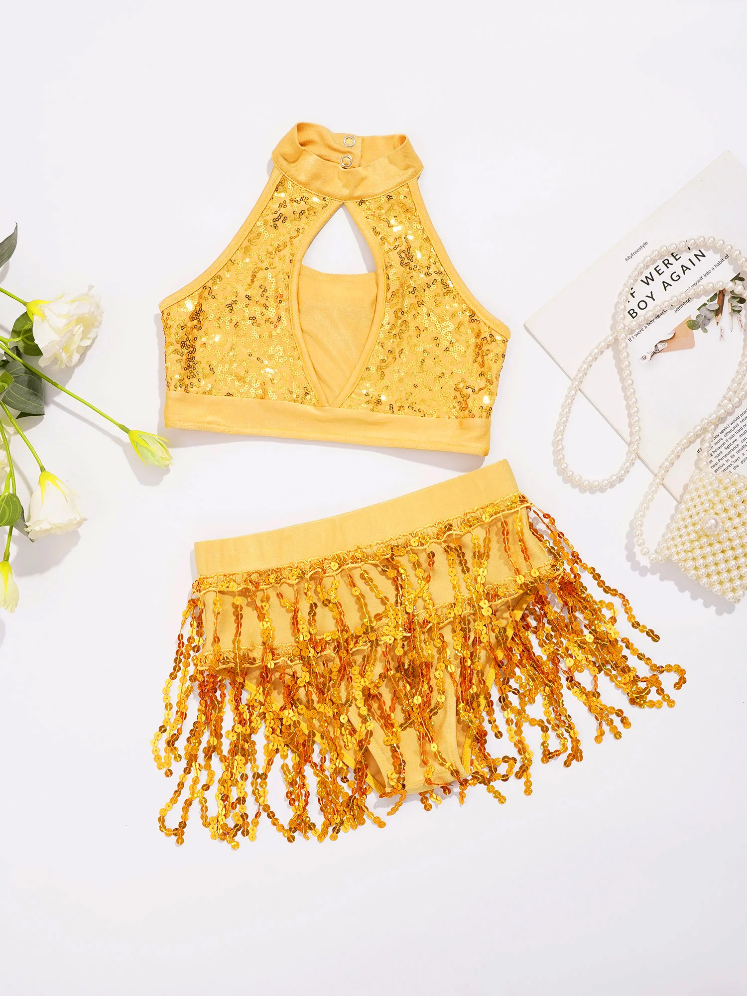 Teen Girls Modern Jazz Latin Jazz Salsa Samba Rumba Hip Hop Dance Costumes Hollow Halter Top Sequin Fringe Shorts Dancewear
Teen Girls Modern Jazz Latin Jazz Salsa Samba Rumba Hip Hop Dance Costumes Hollow Halter Top Sequin Fringe Shorts Dancewear
