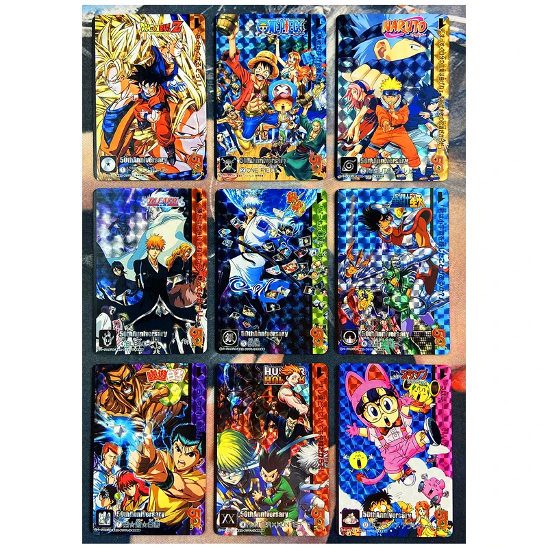 9pcs/set JUMP 50th Dragon Ball ONE PIECE NARUTO BLEACH Toys Hobbies Hobby Collectibles Game Collection Anime Cards
9pcs/set JUMP 50th Dragon Ball ONE PIECE NARUTO BLEACH Toys Hobbies Hobby Collectibles Game Collection Anime Cards