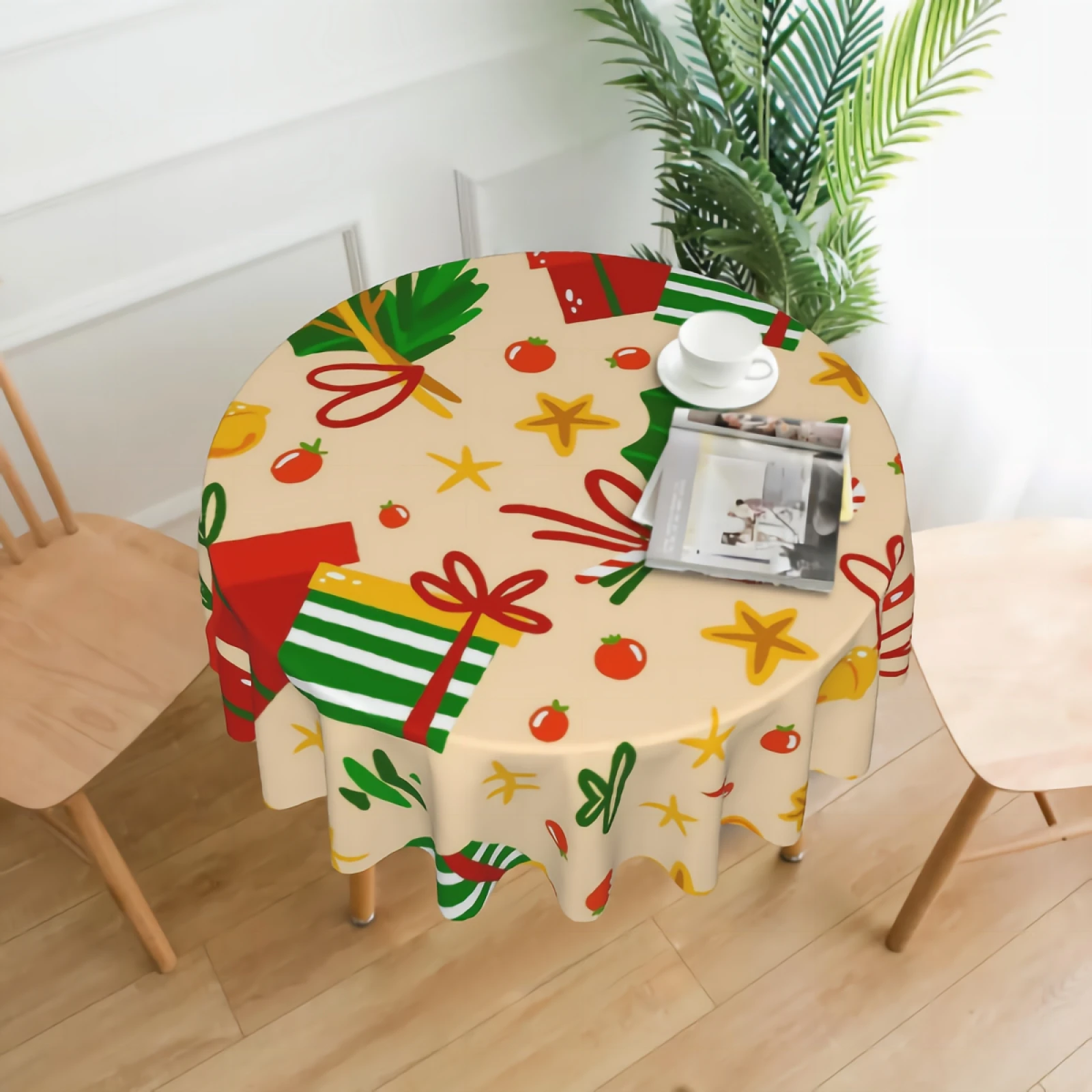 Christmas Pattern Decorative 60" Round Polyester Tablecloth - Printed Pattern Washable Table Cloth
Christmas Pattern Decorative 60" Round Polyester Tablecloth - Printed Pattern Washable Table Cloth