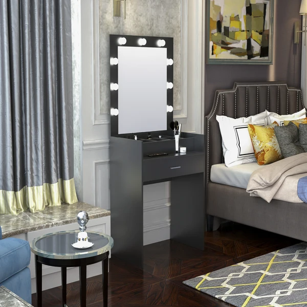 Dressing Table of Bedroom Vanity Makeup Table with Mirror Minimalist Multi-function Dresser with Lamp Home Furniture
Dressing Table of Bedroom Vanity Makeup Table with Mirror Minimalist Multi-function Dresser with Lamp Home Furniture