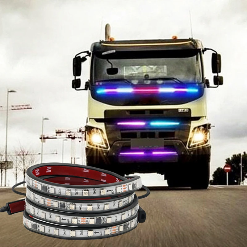 

Led Strip Truck 24V Van Exterior Decoration Accessorie DRL Running Lamp For Car Ambient Light Symphony RGB Strobe Atmosphere Bar