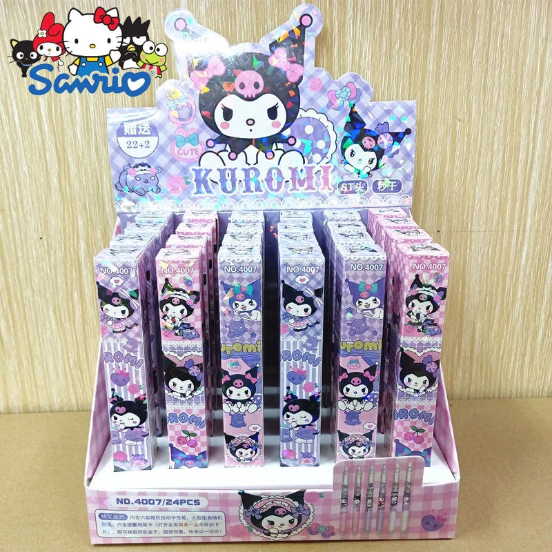 24pcs/Box Sanrio Gel Pens Hello Kitty Kuromi Cinnamoroll Roller Ball Pen School Supplies Stationery Press The Neutral Pen Gift
24pcs/Box Sanrio Gel Pens Hello Kitty Kuromi Cinnamoroll Roller Ball Pen School Supplies Stationery Press The Neutral Pen Gift