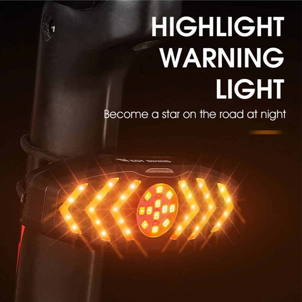 

Bike Rear Light LED Taillight Turn Signals Remote Control Flashing Taillight USB Rechargeable Mountain Bike Tail Light With Horn