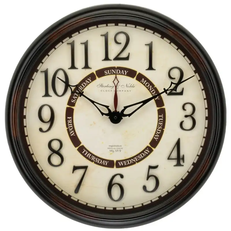 Bronze Round Indoor Analog Calendar Wall Clock with Quartz movement and Arabic Numbers
Bronze Round Indoor Analog Calendar Wall Clock with Quartz movement and Arabic Numbers