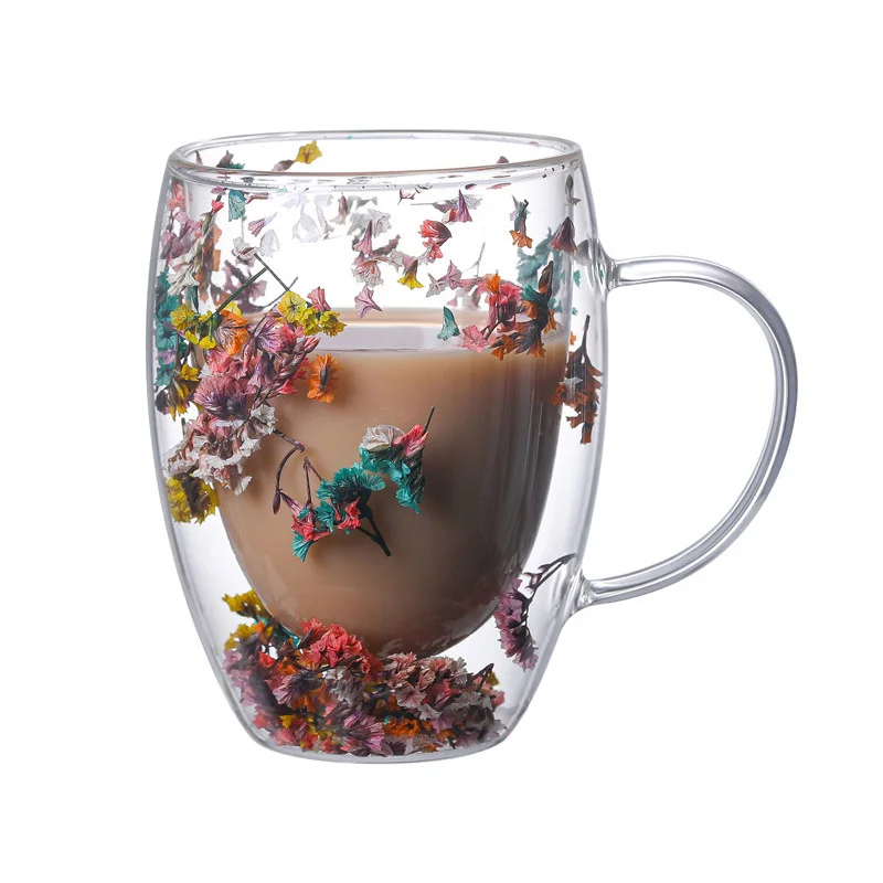 Creative Glass Cup Double Wall Drinking Glass Mug with Dry Flower Transparent Coffee Cup Juice Milk Mug Lovely Gift Drinkware
Creative Glass Cup Double Wall Drinking Glass Mug with Dry Flower Transparent Coffee Cup Juice Milk Mug Lovely Gift Drinkware
