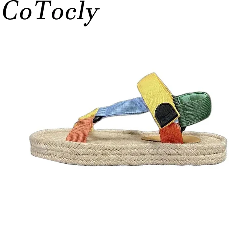 Hemp Rope Weave Flat Sandals Women Hook & Loop Nylon Mixed Color Roman Shoes Lady Casual Cosy Summer Sandals Woman 2022
Hemp Rope Weave Flat Sandals Women Hook & Loop Nylon Mixed Color Roman Shoes Lady Casual Cosy Summer Sandals Woman 2022