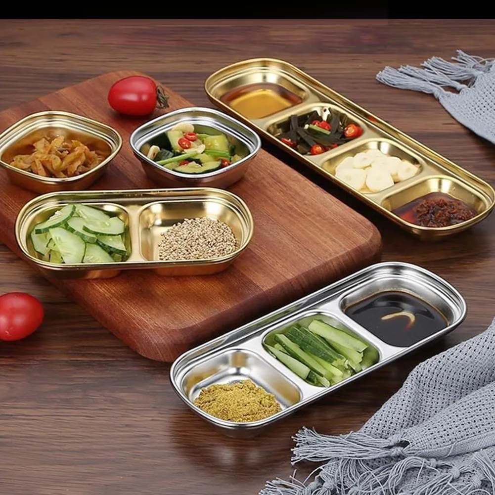1/2/3/4 Grids Stainless Steel Seasoning Dish Multi-grid Barbecue Dipping Dish Dipping Bowls Vinegar Plates Sushi Appetizer Plate
1/2/3/4 Grids Stainless Steel Seasoning Dish Multi-grid Barbecue Dipping Dish Dipping Bowls Vinegar Plates Sushi Appetizer Plate