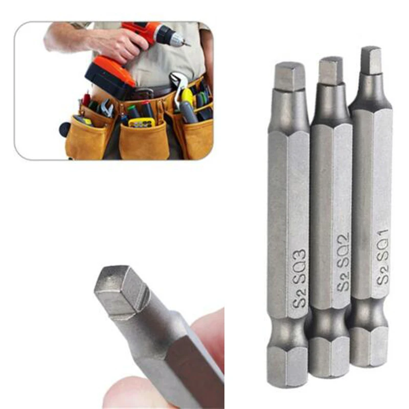 3pcs 50mm SQ3 SQ1 SQ2 Square Head Electric Screwdriver Bits Set 1/4" Shank Magnetic Screw Driver Electric Screwdriver Bits Hand
3pcs 50mm SQ3 SQ1 SQ2 Square Head Electric Screwdriver Bits Set 1/4" Shank Magnetic Screw Driver Electric Screwdriver Bits Hand