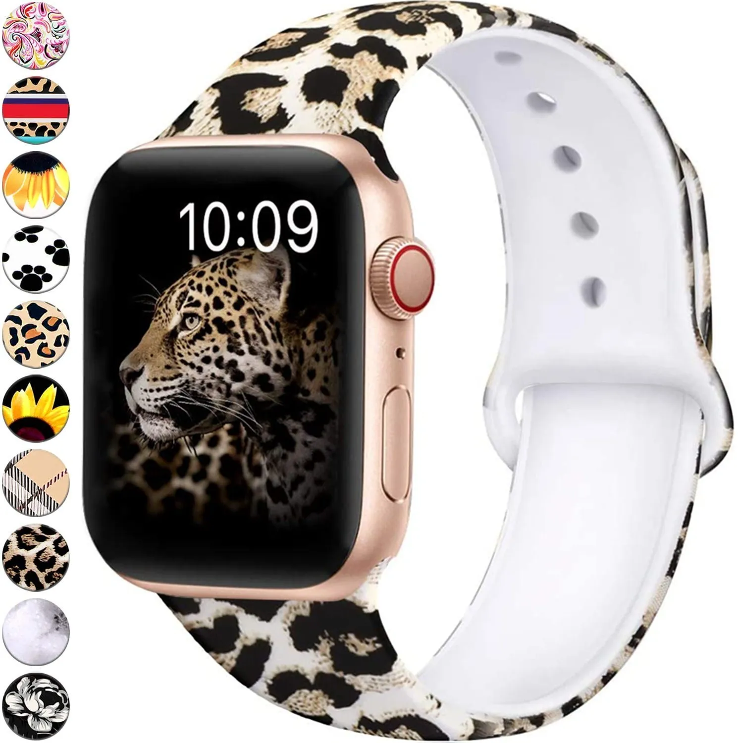 Ремешок силиконовый для Apple Watch Band 38 мм 42 мм 40 мм 44 мм, сменный Браслет с леопардовым и цветочным принтом для iWatch Series 6 5 4 3 2 1
Ремешок силиконовый для Apple Watch Band 38 мм 42 мм 40 мм 44 мм, сменный Браслет с леопардовым и цветочным принтом для iWatch Series 6 5 4 3 2 1