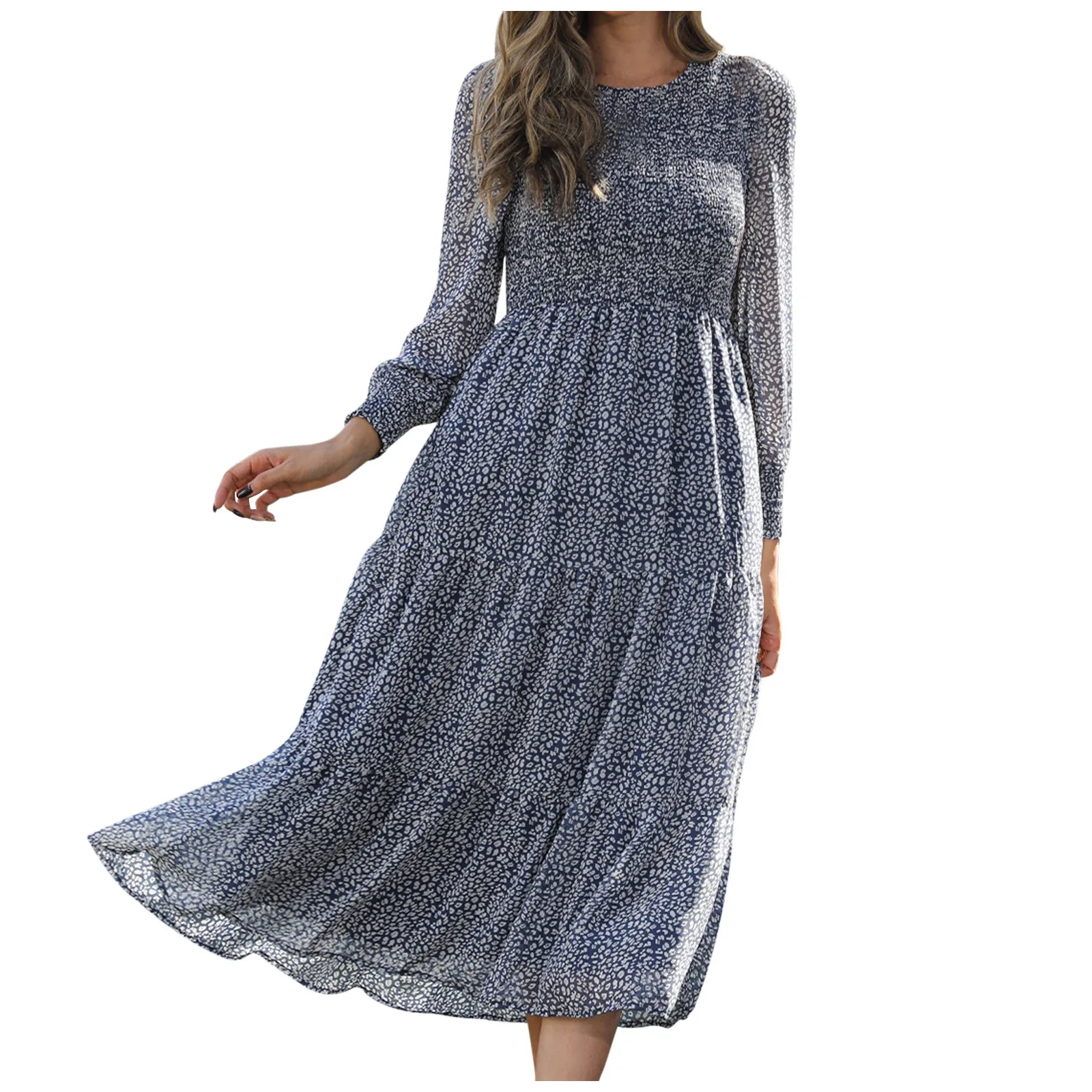 Женское пикантное длинное платье, модное элегантное платье с принтом и длинным рукавом, с круглым вырезом и оборками, 2022
Женское пикантное длинное платье, модное элегантное платье с принтом и длинным рукавом, с круглым вырезом и оборками, 2022