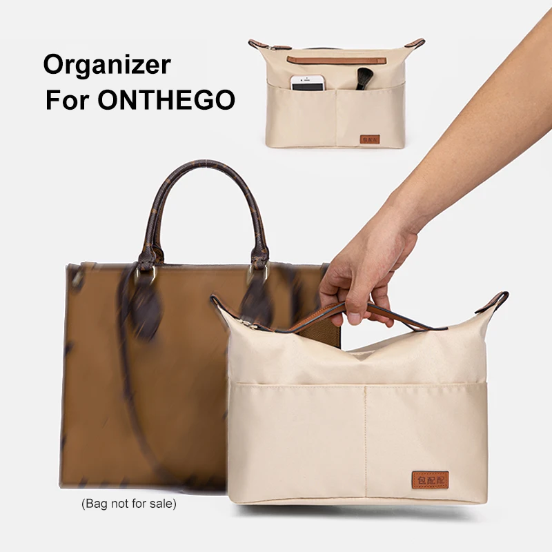 

Purse Organizer Insert Bags For Women, Nylon Makeup Linner Bag Zipper Handle, Luxury Handbag & Tote Shaper, For Onthego GM MM PM