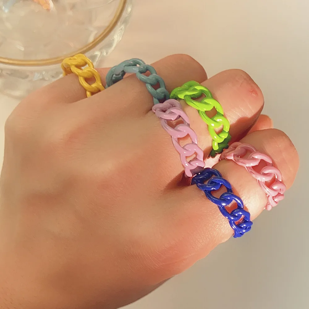 Minimalist Hollow Out Copper Metal Rings Y2K Candy Color Dripping Oil Open Finger Rings For Women Trendy Party Jewelry Gift
Minimalist Hollow Out Copper Metal Rings Y2K Candy Color Dripping Oil Open Finger Rings For Women Trendy Party Jewelry Gift