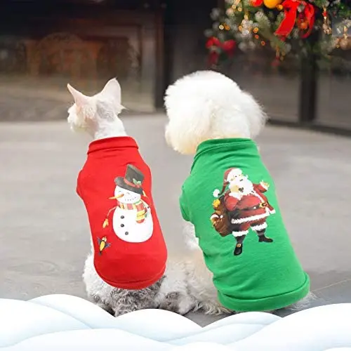 2 Pieces Dog Christmas Clothes - Small Dog Christmas Shirt Puppy Pet Santa & Snowman Costume for Small Dogs and Cats M
2 Pieces Dog Christmas Clothes - Small Dog Christmas Shirt Puppy Pet Santa & Snowman Costume for Small Dogs and Cats M