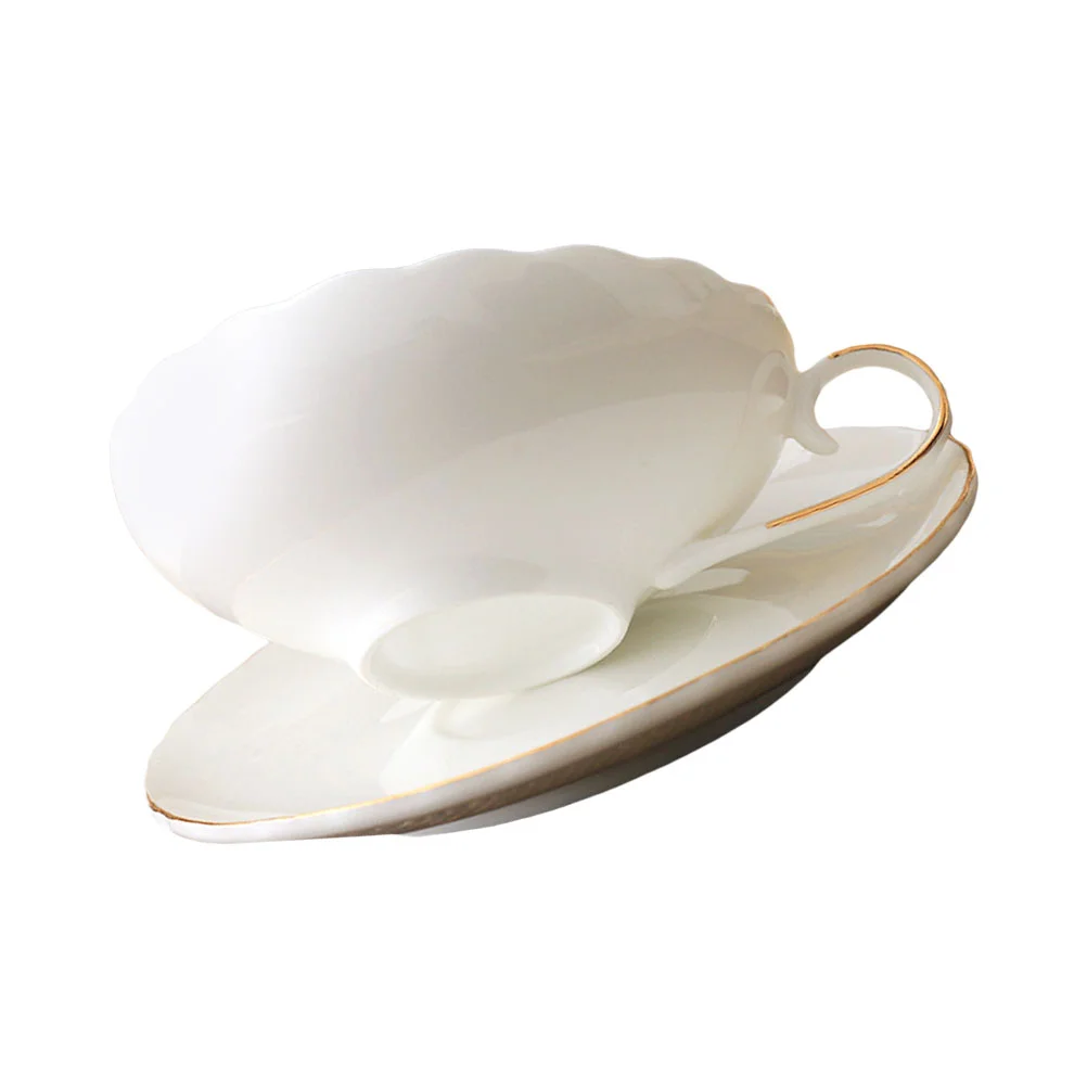 

Cup Set Saucer Coffee Tea Mug Cups Ceramic Cappuccino China Espresso Latte Mugs Bone Porcelain White Afternoon Water Milk