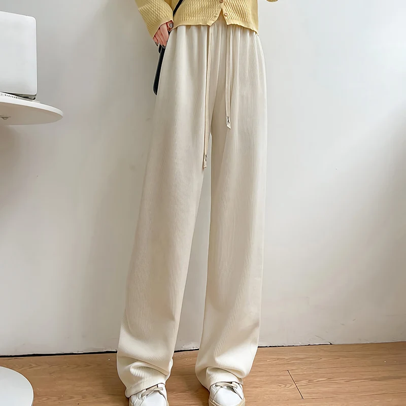 Women's Straight Pants Fall Winter Fleece Thickened Warm Wide Leg Trousers Fashion Casual Drawstring Korean Version Streetwear
Women's Straight Pants Fall Winter Fleece Thickened Warm Wide Leg Trousers Fashion Casual Drawstring Korean Version Streetwear