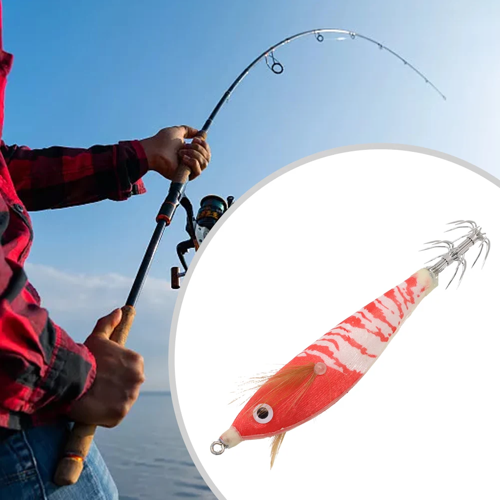 1pc Fishing Bait Luminous Wooden Shrimp Squid Hook Fake Bait Fish Hook Plastic And Metal Needle-Sharp Fishing Accessories
1pc Fishing Bait Luminous Wooden Shrimp Squid Hook Fake Bait Fish Hook Plastic And Metal Needle-Sharp Fishing Accessories