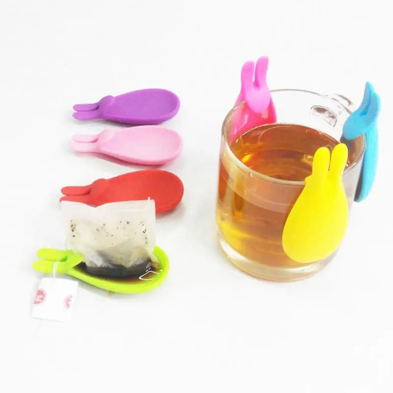 5 шт. силикагелевый кролик Wineglass этикетка для чайного пакета подвесная кружка зажим для чашки чайный инфузор новый продукт держатели для чайных пакетиков