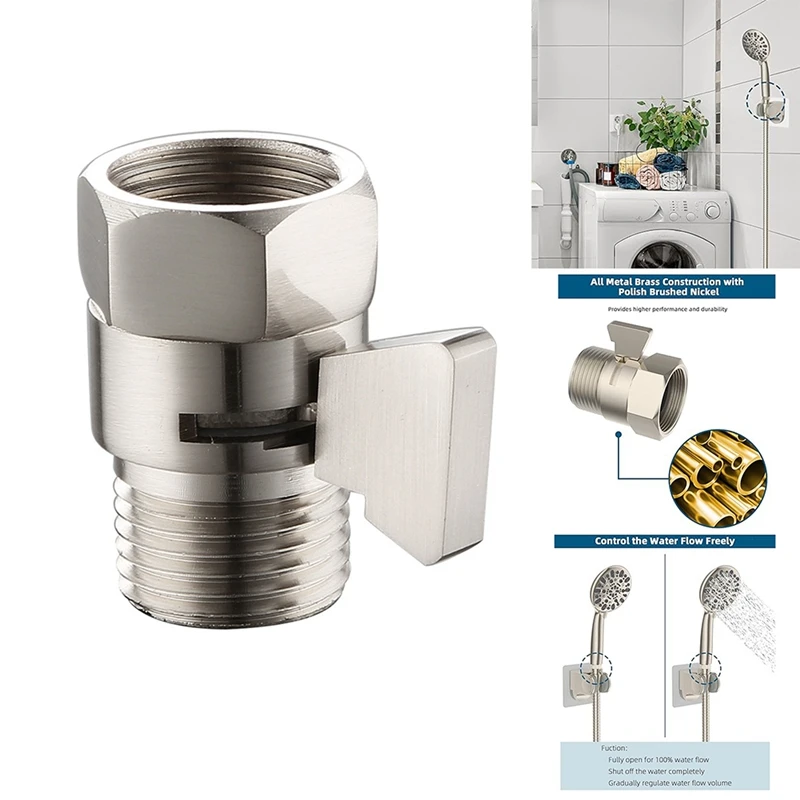 Shower Head Flow Control Valve, Straight-Way Valve 4 Points G1/2 Switch Valve, Switch Shower Stop Valve Easy Install Easy To Use
Shower Head Flow Control Valve, Straight-Way Valve 4 Points G1/2 Switch Valve, Switch Shower Stop Valve Easy Install Easy To Use