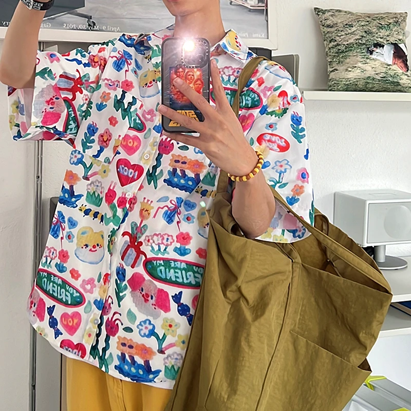 Harajuku Brand Cartoon Flower Full Print Cute Shirt Hip Hop Kawaii Blouse Loose Casual Short Sleeve Summer Tops Y2K Anime Japan
Harajuku Brand Cartoon Flower Full Print Cute Shirt Hip Hop Kawaii Blouse Loose Casual Short Sleeve Summer Tops Y2K Anime Japan