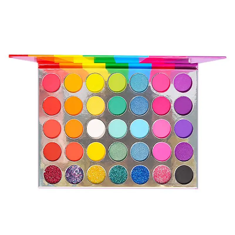 

35 Color Eyeshadow Palette Colorful Matte Shimmer Pressed Eyeshadow Pigment Eye Shadow Pallete Glitter Makeup Palette Blendable
