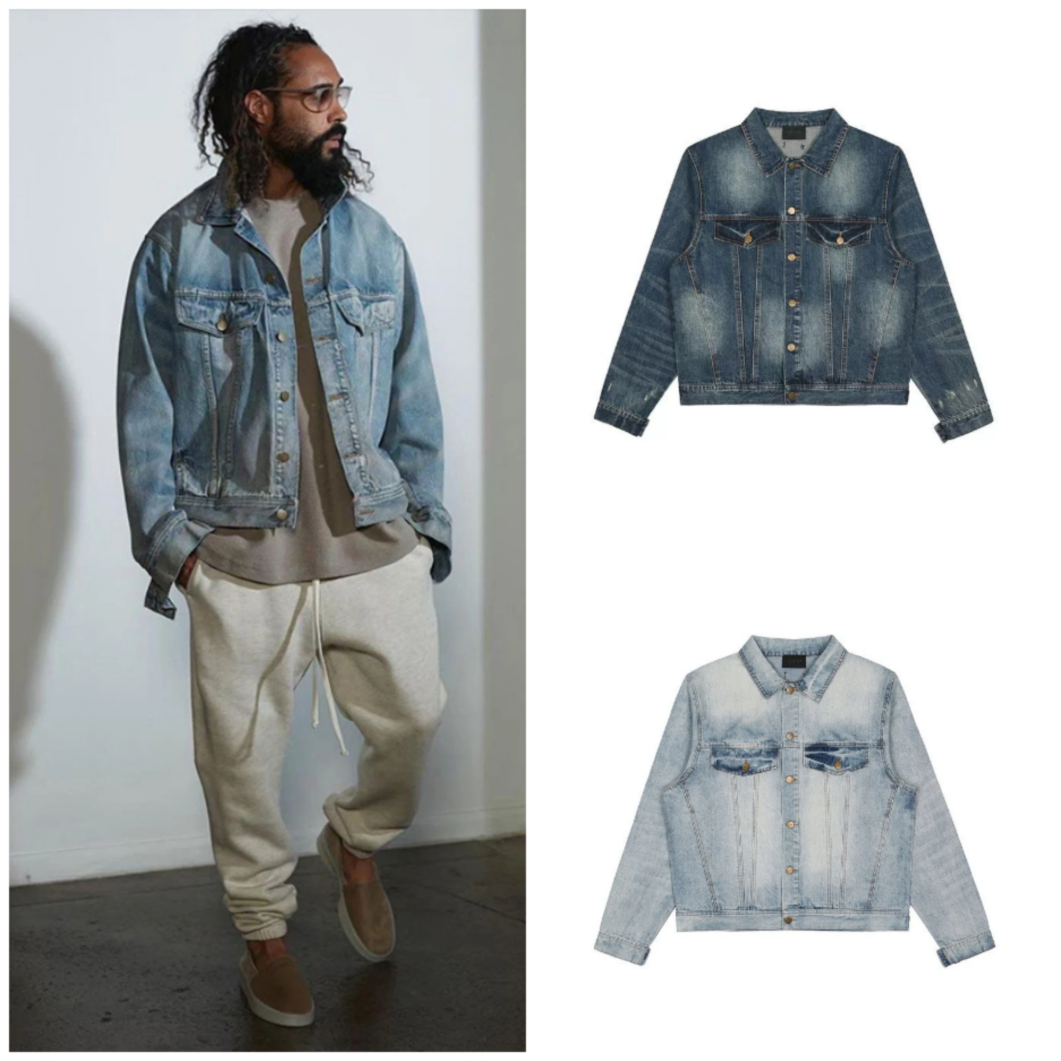 High Street tide brand ESSENTIALS washed old retro cotton men's denim jacket women's casual sports KANYE the same New top jacket
High Street tide brand ESSENTIALS washed old retro cotton men's denim jacket women's casual sports KANYE the same New top jacket
