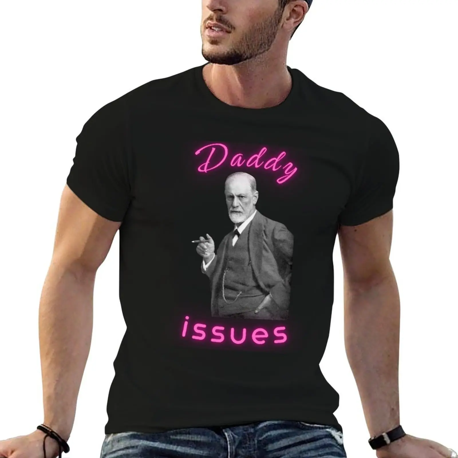 Забавная футболка Daddy Issue Freud корейская модная мужская футболки для мужчин