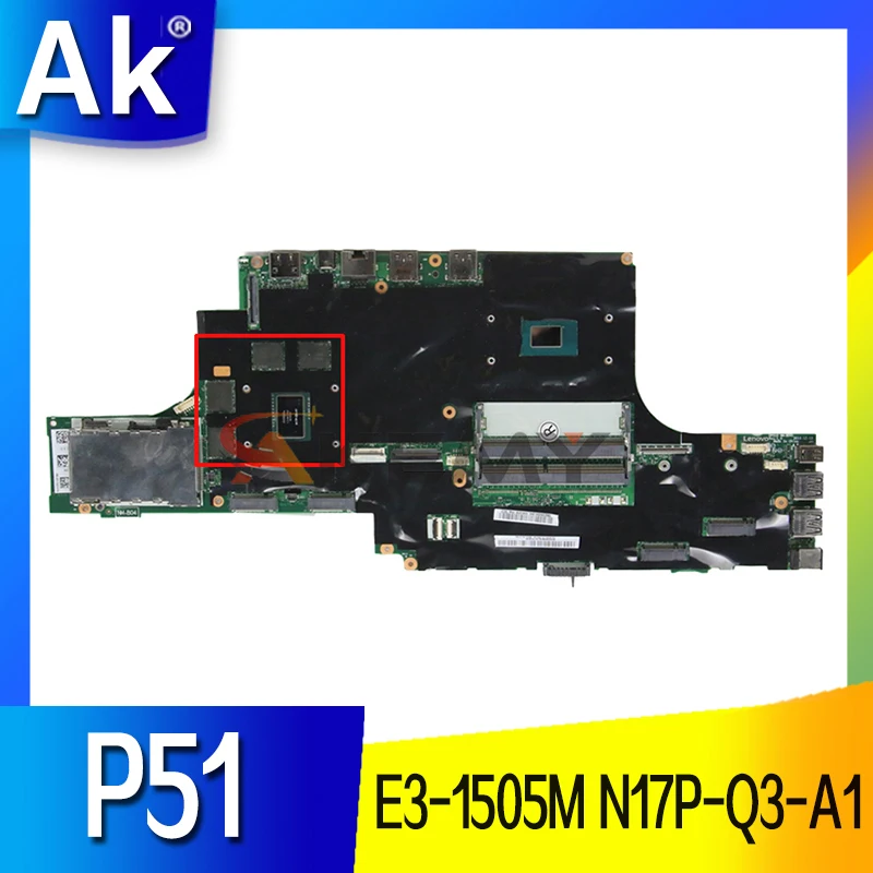NM-B041 For Lenovo Thinkpad P51 Laptop motherboard with CPU E3-1505M GPU N17P-Q3-A1 4G FRU 01AV367 DDR4 100% Fully Tested
NM-B041 For Lenovo Thinkpad P51 Laptop motherboard with CPU E3-1505M GPU N17P-Q3-A1 4G FRU 01AV367 DDR4 100% Fully Tested