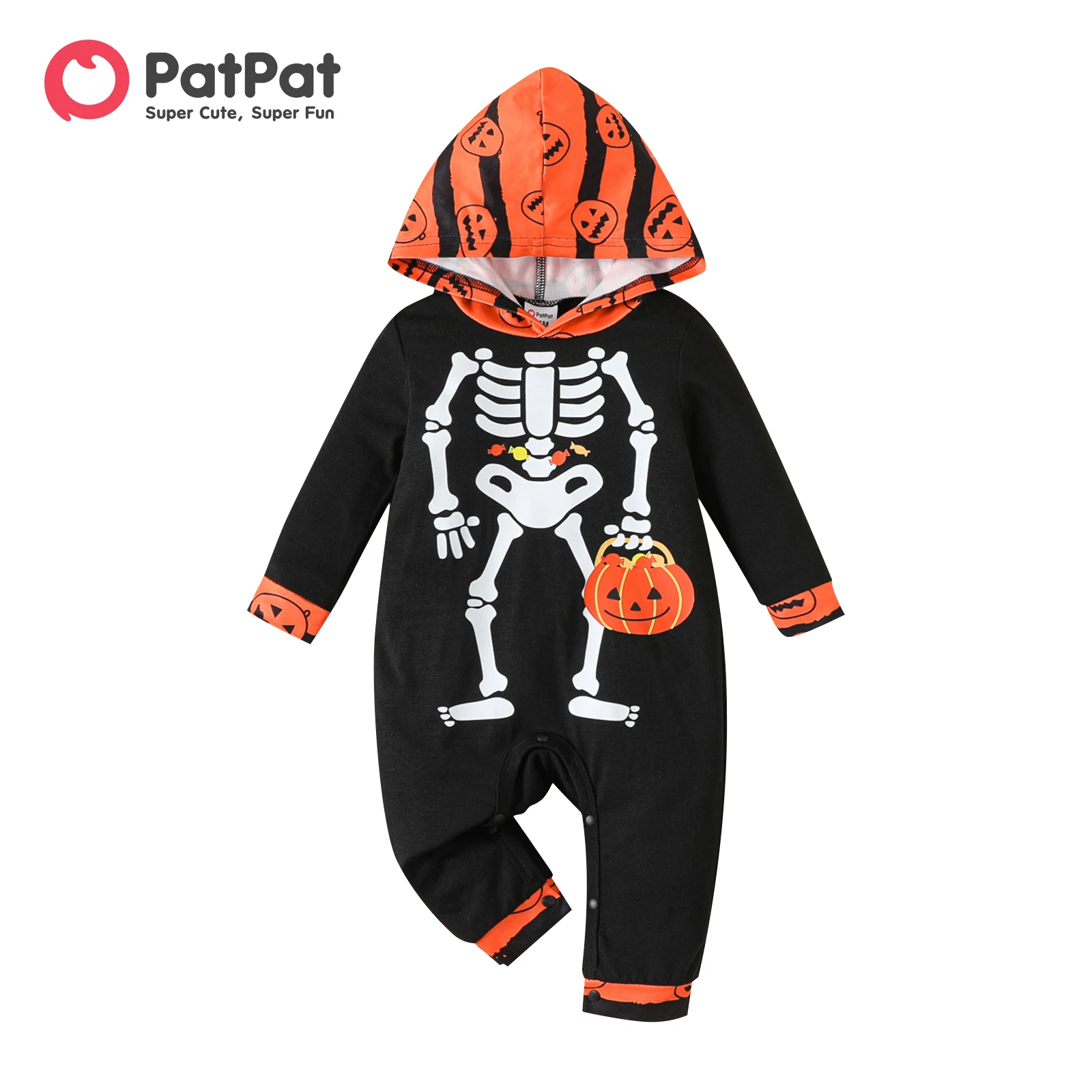 PatPat Halloween Baby Boy Skeleton & Pumpkin Print Hooded Long-sleeve Jumpsuit 
PatPat Halloween Baby Boy Skeleton & Pumpkin Print Hooded Long-sleeve Jumpsuit