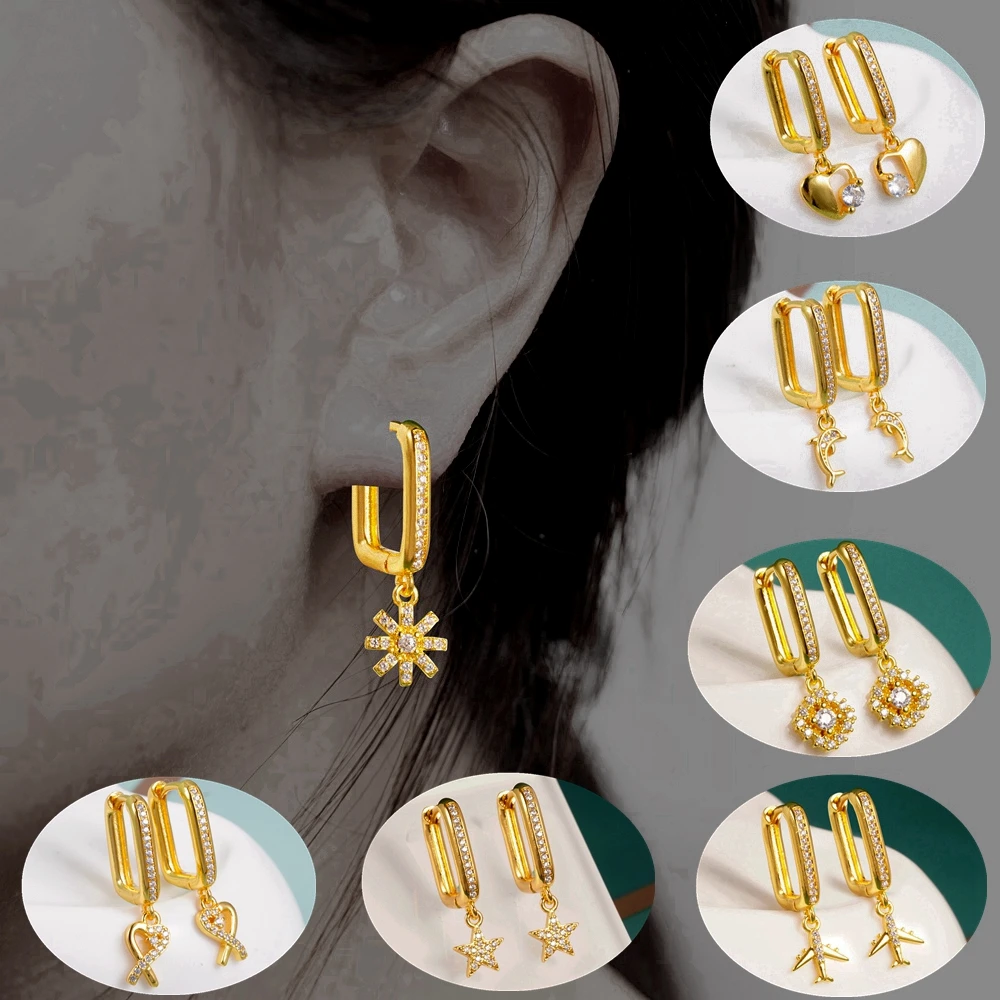 Yunkingdom 10 Different Styles Dolphin Star Pendant Long Earrings 18k Gold Color Drop/Dangle Earrings for Women Luxury Jewelry
Yunkingdom 10 Different Styles Dolphin Star Pendant Long Earrings 18k Gold Color Drop/Dangle Earrings for Women Luxury Jewelry