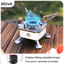 Outdoor Electronic Ignition Mini Cassette Stove Camping Picnic Portable Gas Stove Boiling Tea Coffee Water Folding BBQ Stove