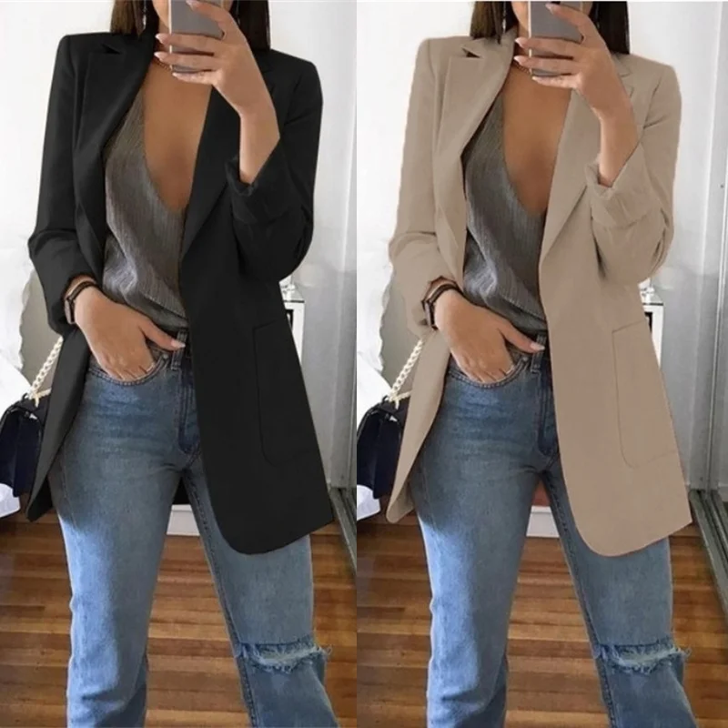 2023 Women's Temperament Elegant Jacket Office Slim Fit Buttonless Suit Coat Polo Neck Fashion Casual 9 Colors Oversize Outwear
2023 Women's Temperament Elegant Jacket Office Slim Fit Buttonless Suit Coat Polo Neck Fashion Casual 9 Colors Oversize Outwear