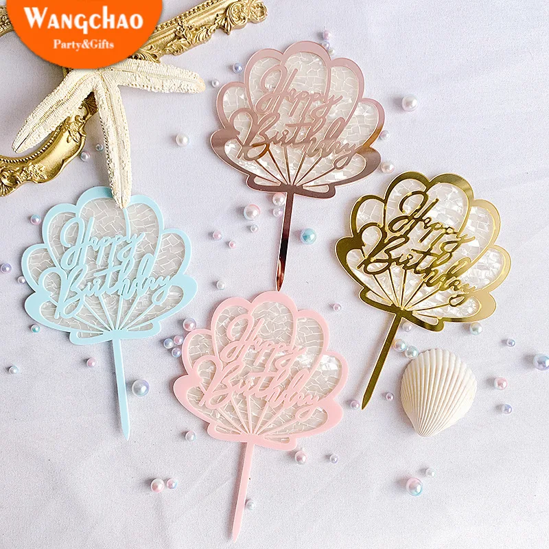 Acrylic Ocean Series Shell Happy Birthday Cake Topper Candy Bar Baby Shower Kids Party Decoration Supplies
Acrylic Ocean Series Shell Happy Birthday Cake Topper Candy Bar Baby Shower Kids Party Decoration Supplies