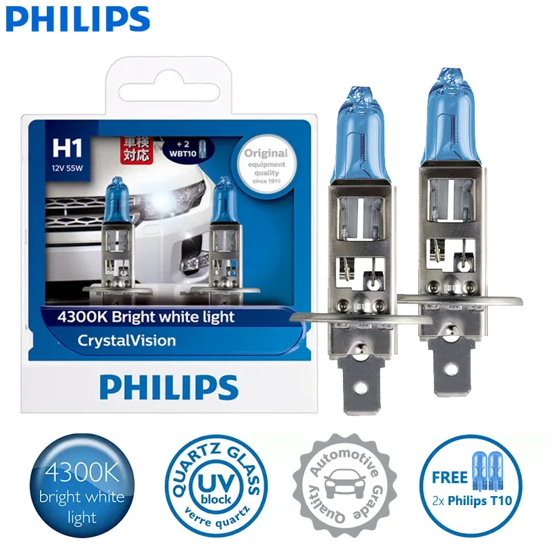 Галогенные автомобильные лампы Philips H1 12V 55W P14.5s 4300K Crystal Vision, ярко-белый свет, 12258CVSM, пара
Галогенные автомобильные лампы Philips H1 12V 55W P14.5s 4300K Crystal Vision, ярко-белый свет, 12258CVSM, пара