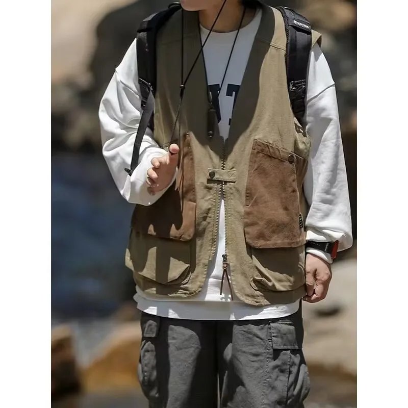 Men Retro Workwear Shoulder Vest Bag Multi Pocket Functional Tactical Vest Outdoor Hiking Casual Sleeveless Tank Top M-3XL
Men Retro Workwear Shoulder Vest Bag Multi Pocket Functional Tactical Vest Outdoor Hiking Casual Sleeveless Tank Top M-3XL