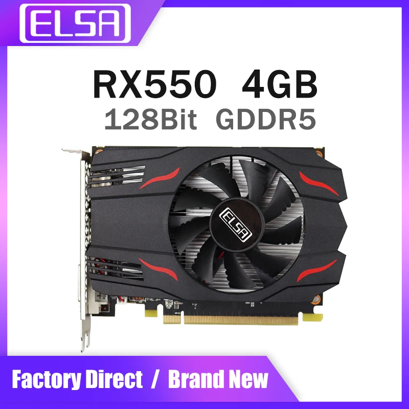 

ELSA New AMD RX 550 GDDR5 4GB Graphics Cards RX550 Original Gaming Video Card for Desktop Computer HDMI DP DVI Factory Direct