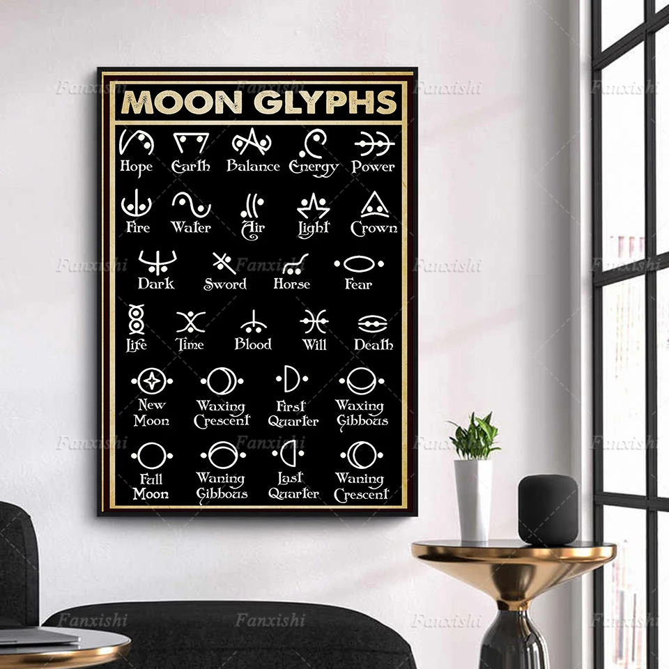 Modular Pictures Canvas Painting Retro Moon Glyphs Posters Print Nordic Style Wall Art Modern Home Decor For Living Room Office 
Modular Pictures Canvas Painting Retro Moon Glyphs Posters Print Nordic Style Wall Art Modern Home Decor For Living Room Office