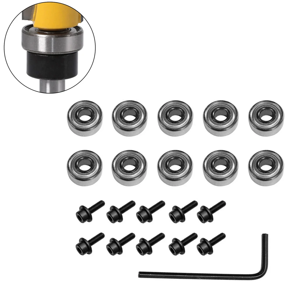 10 Pcs Bearings Hex Key Wrench Router Bits Top Mounted Ball Guide Woodworking Milling Cutter Accessories Cutter Head Bearing
10 Pcs Bearings Hex Key Wrench Router Bits Top Mounted Ball Guide Woodworking Milling Cutter Accessories Cutter Head Bearing