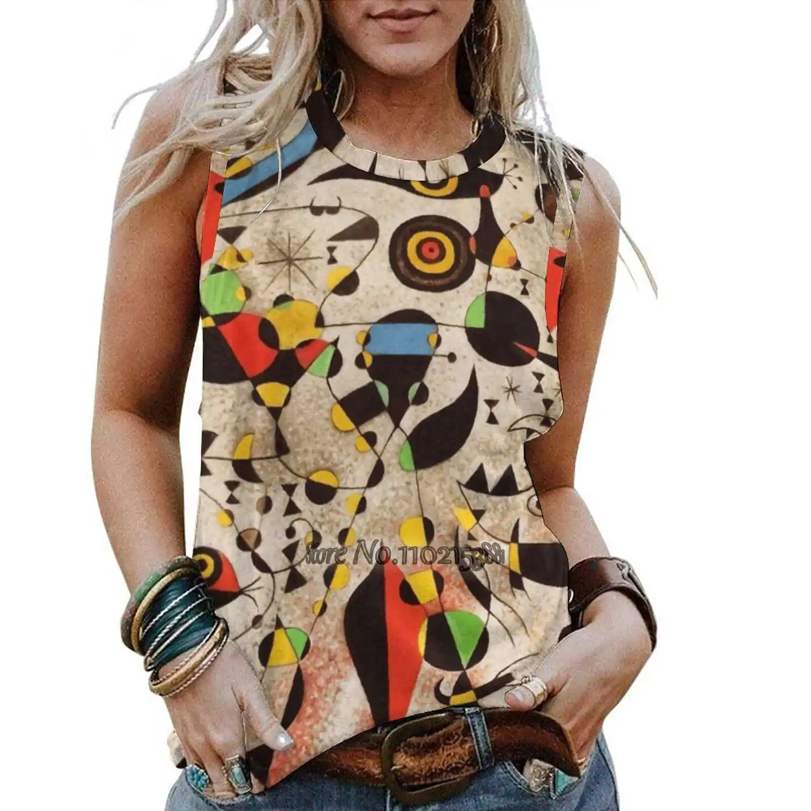 Surrealism Joan Miro Popart Print Tank Top Women Sleeveless Summer Vest Tank Tops Loose Female Fresh Miro Vintage Retro 50S 60S
Surrealism Joan Miro Popart Print Tank Top Women Sleeveless Summer Vest Tank Tops Loose Female Fresh Miro Vintage Retro 50S 60S