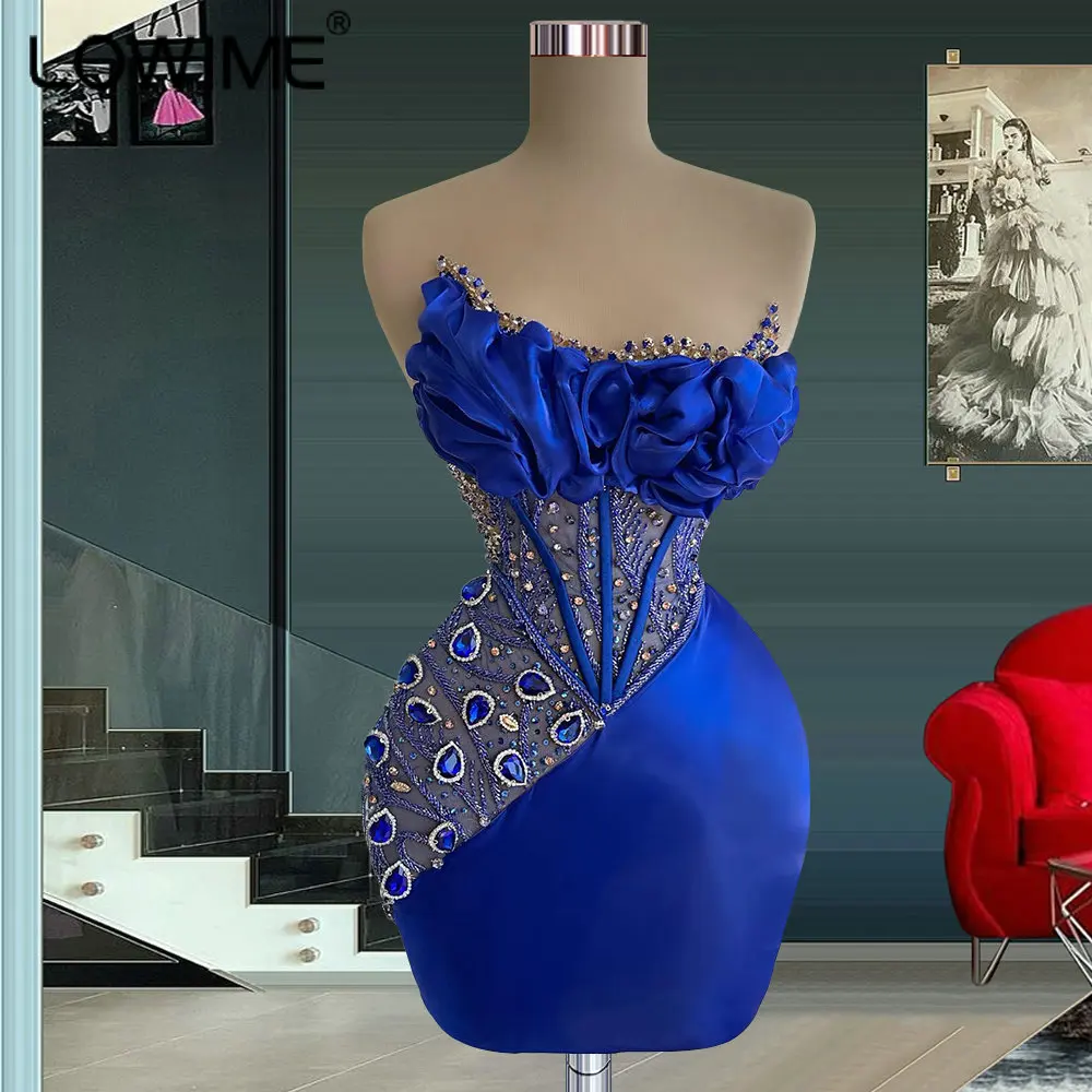 Женское Короткое платье-Русалка на одно плечо, с блестками и жемчугом 
Женское Короткое платье-Русалка на одно плечо, с блестками и жемчугом