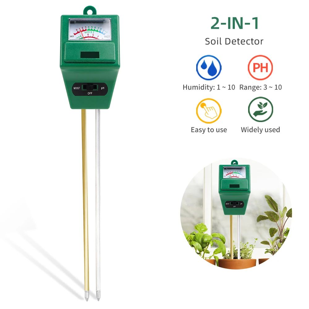 

2 in 1 Soil Water Moisture PH Meter Acidity Humidity Sensor Sunlight Garden Plant Flower Moist Tester Instrument Tool Hygrometer