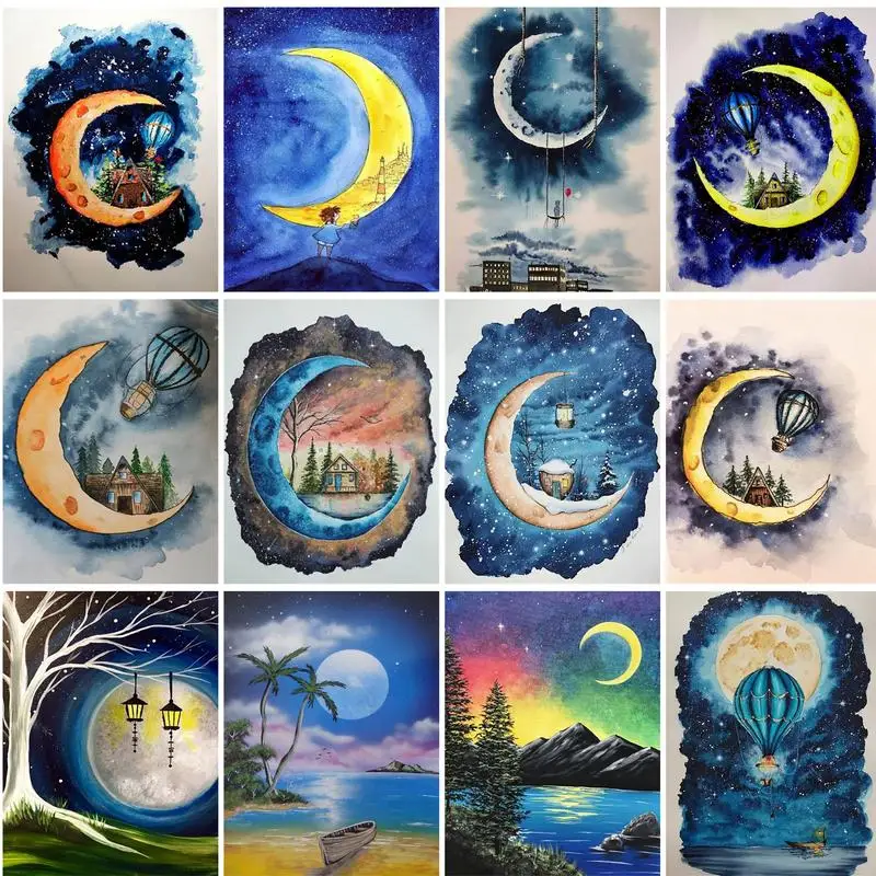 RUOPOTY Coloring By Number Moon Drawing On Canvas HandPainted Painting Art Gift DIY Pictures By Number landscape Kits Home Decor
RUOPOTY Coloring By Number Moon Drawing On Canvas HandPainted Painting Art Gift DIY Pictures By Number landscape Kits Home Decor