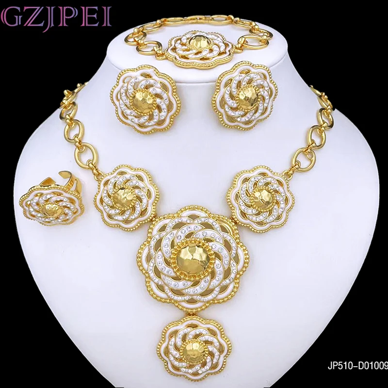 Elegant Italian 18K Gold Plated Jewelry Set Luxury Women Necklaces Gold Color Dubai Jewelry Bride Wedding Party Accessories
Elegant Italian 18K Gold Plated Jewelry Set Luxury Women Necklaces Gold Color Dubai Jewelry Bride Wedding Party Accessories