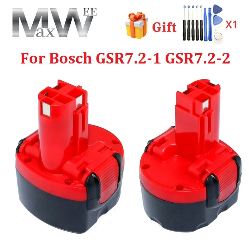 

Replacement For Bosch 7.2V 5000mAh 2607335437 2 607 335 587 2607335587 BH-744 B-8308 GSR7.2-1 GSR7.2-2 7.2V Ni-mh batteries