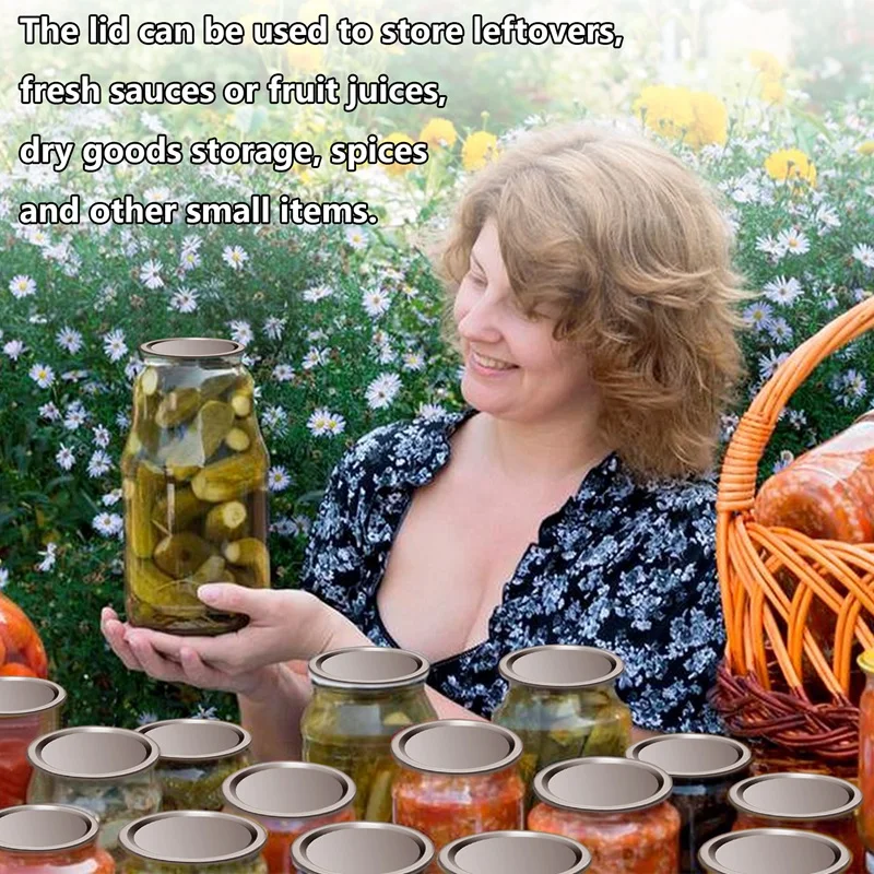 Крышки для консервных банок Mason Jar с широким горлышком 86 мм, многоразовые герметичные Серебристые крышки раздельного типа с силиконовыми уплотнительными кольцами, 100 шт.
Крышки для консервных банок Mason Jar с широким горлышком 86 мм, многоразовые герметичные Серебристые крышки раздельного типа с силиконовыми уплотнительными кольцами, 100 шт.
