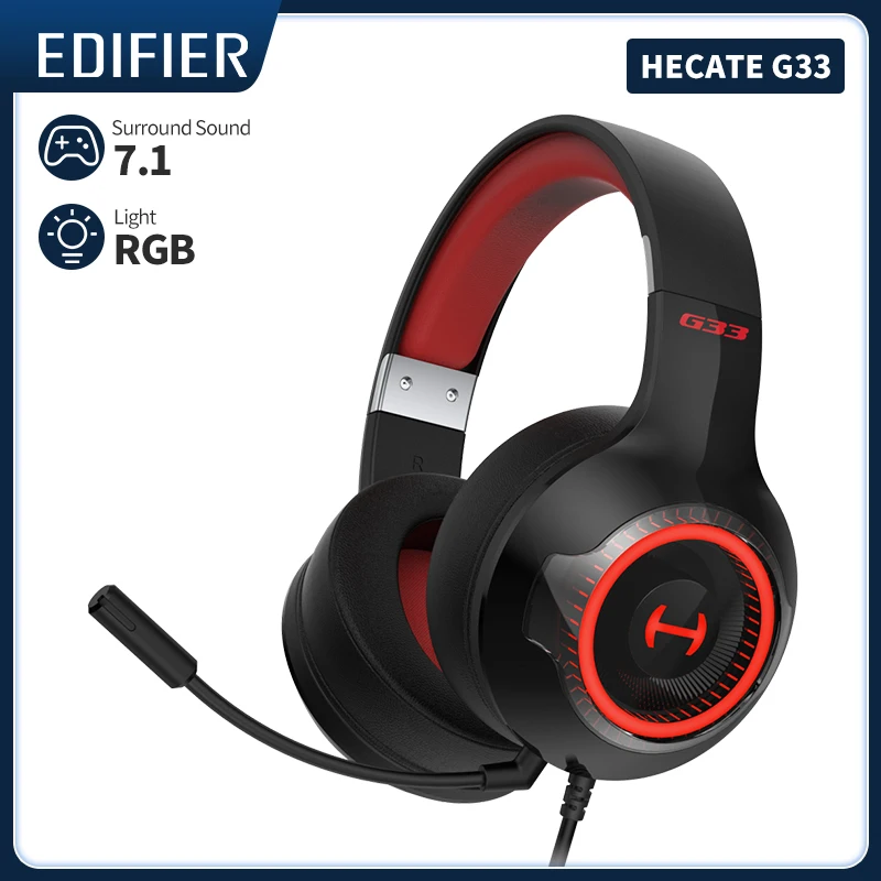 EDIFIER HECATE G33 Wired Gaming Headset 7.1 Surround Sound 40mm Driver Detachable Microphone Gamer Headphones
EDIFIER HECATE G33 Wired Gaming Headset 7.1 Surround Sound 40mm Driver Detachable Microphone Gamer Headphones