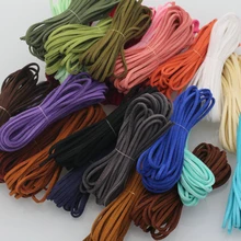 5M Flat Suede Leather Craft Cow Leather Thong Cord Leather Cord String Rope For DIY Necklace Bracelet Choker Jewelry Making