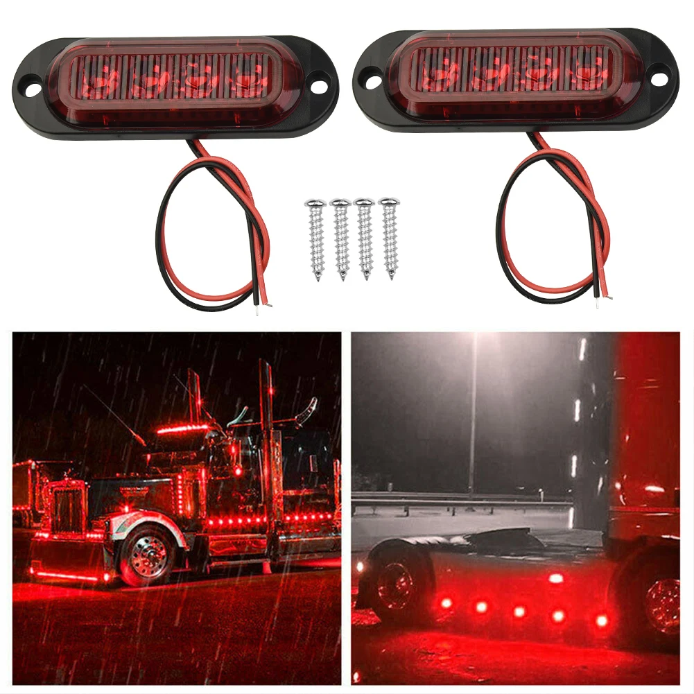 LED Marker Lights Durable ABS Housing 2pcs LED Side Marker Clearance Light Lamp for 12V 24V Trailers RVs Waterproof Red Light
LED Marker Lights Durable ABS Housing 2pcs LED Side Marker Clearance Light Lamp for 12V 24V Trailers RVs Waterproof Red Light